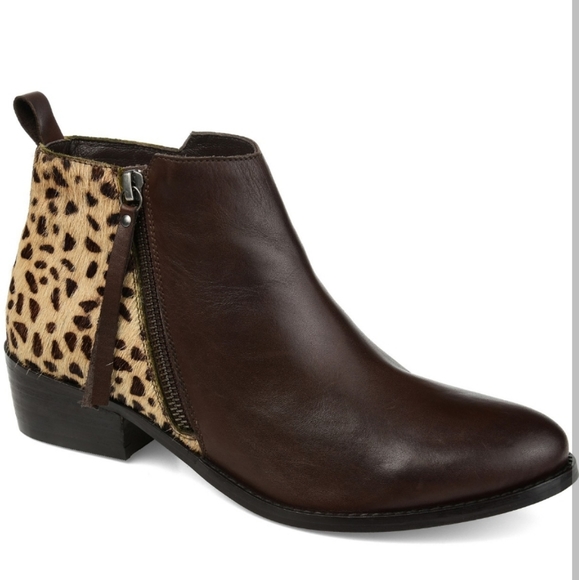Journee Collection Shalece Ankle Boots Brown -11 - Picture 4 of 9